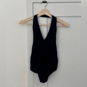 AMERICAN APPAREL Deep V Back/Front Bodysuit